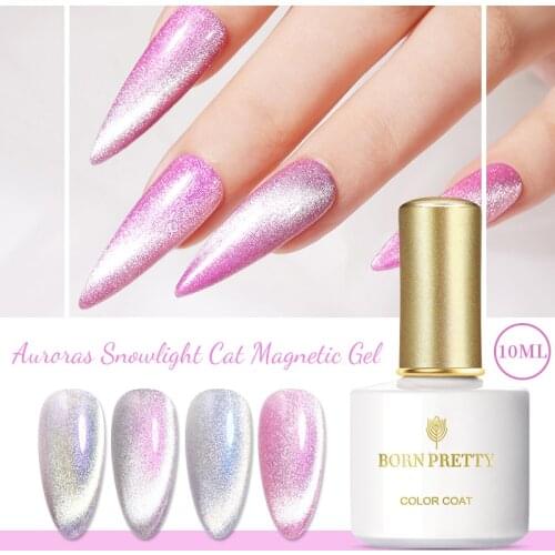 BORN PRETTY Snowlight Cat Magnetic Gel Polish Auroras Shining Soak Off Gel Polish Hybrid Semi-permanent Varnish Top Coat