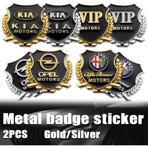 2PCS Metal Car Body Stickers Emblem Decals Auto Decoration For MINI Lexus Mazda Peugeot Skoda Mercedes Hyundai Toyota Ford Jeep