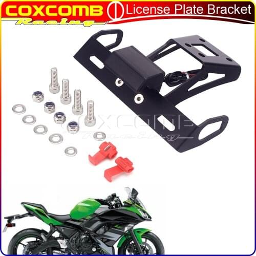 Motorcycle Tail Tidy Fender Eliminator LED Light License Registration Plate Holder For Kawasaki Ninja 250 400 Z 250 300 18-20