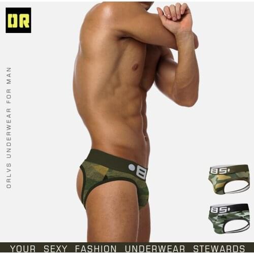 BS 85 mens underwear camouflage cotton fun sexy low waist hollow out T-shirt