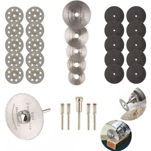 30PCS Woodworking HSS Mini Circular Saw Blades cutting wheel Kit Mandrels Diamond Cutting Discs Set For electric drill grinding
