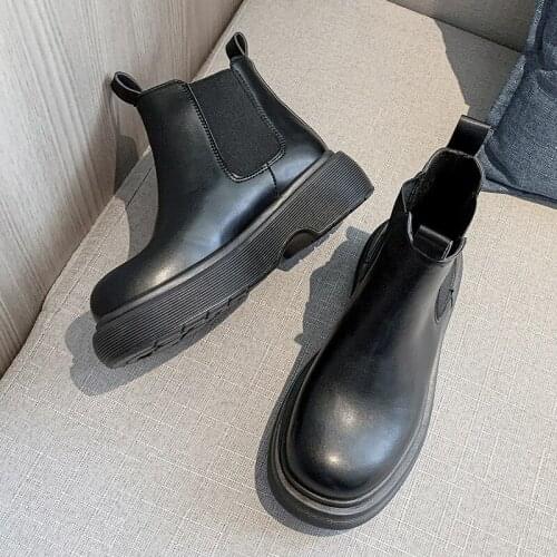 New Luxury Chelsea Boots Women Ankle Boots Chunky Winter Shoes Platform Ankle Boots Slip on Chunky Heel Boot Brand Designer2021