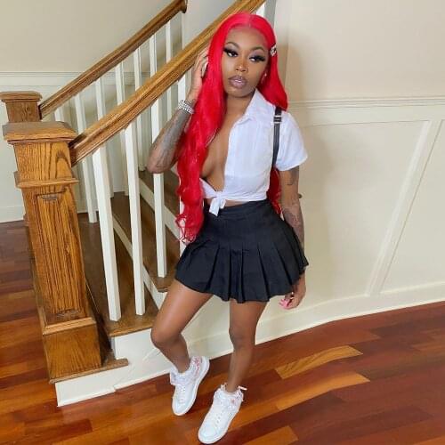 2021 New Arrival Famous Brand 2 pcs Women Set Solid Turn-down Collar Blouse Sexy Mini Dress