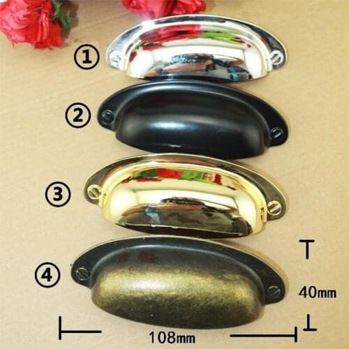 Bulk Alloy Kitchen Drawer Cabinet Door Handle Furniture Knobs Hardware Cupboard Antique Iron Shell Pull Handles,108mm,20Pcs