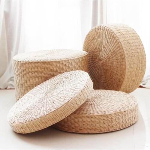 Pastoral wind grass Japanese style cushion thick round rattan tatami cushion meditation mat balcony daze meditation yoga mat