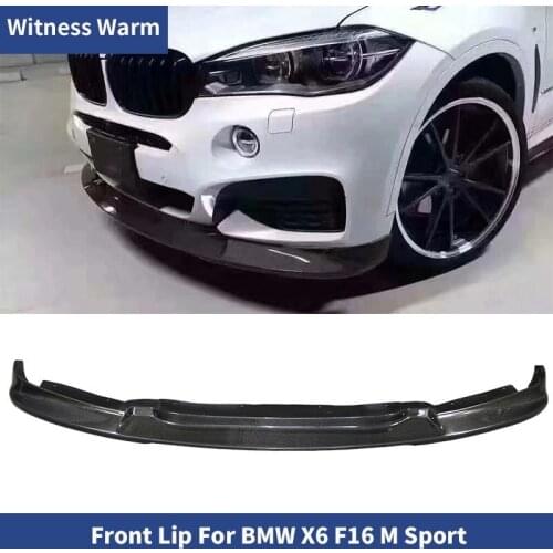 F16 Carbon Fiber Front Bumper Lip Diffuser Spoiler For BMW X6 with M sport edition front shovel Car Styling 2015-Up