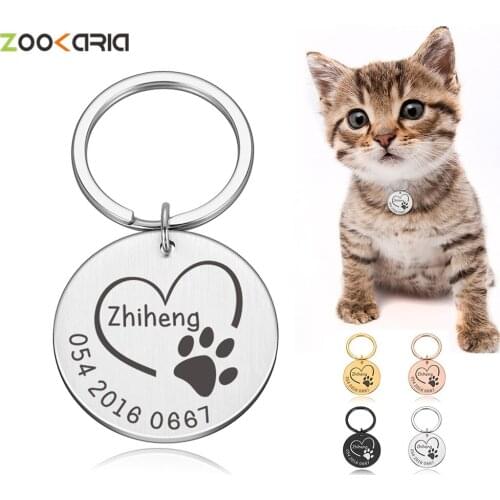 Personalized DIY Tag Custom Pet Puppy Cat ID Tags Dog Collar Accessories Engraved Decoration Pets Name Number for Dogs Cats