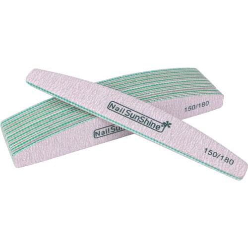 5Pcs Double Sided Nail file 150/180 Green Grinding Nail Buffer Block Emery Board Half Moon Buffer Gel Polishing Manciure Files