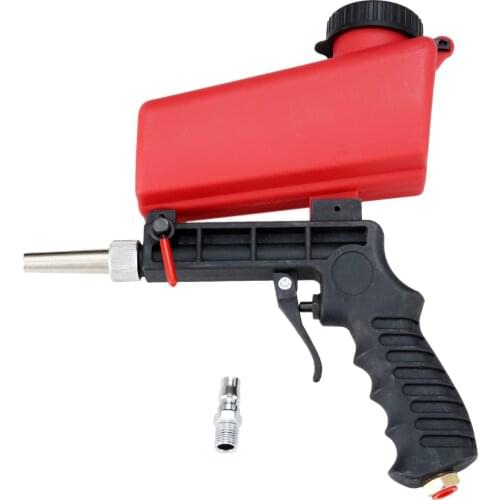 Portable Hand Held Pneumatic Sand Blasting Gun Sandblasting Upper Pot with Flow Adjustment Switch and 1/4" Air Inlet