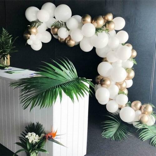 132Pcs Gold And White Balloon Arch Kit Balloons Garland Wedding Birthday Party Decor Baby Shower Supplies Backdrop Decor