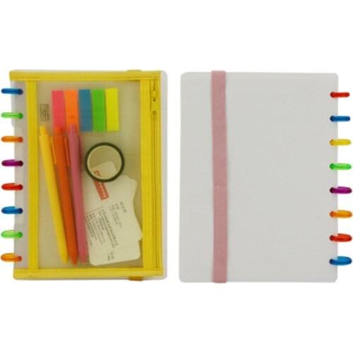 PCS Yiwi Note-Taking System Discbound Notebook Storage Pouch Happy Planner Mushroom Hole Zipper Bag Office Stationery