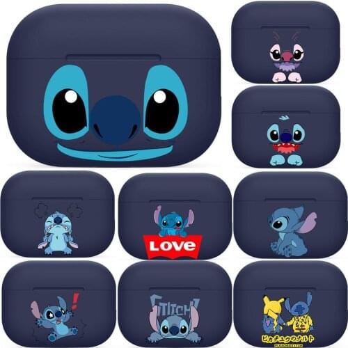 Stitch Jumba Jookiba For Airpods pro 3 case Protective Bluetooth Wireless Earphone Cover Air Pods airpod case air pod cases Navy