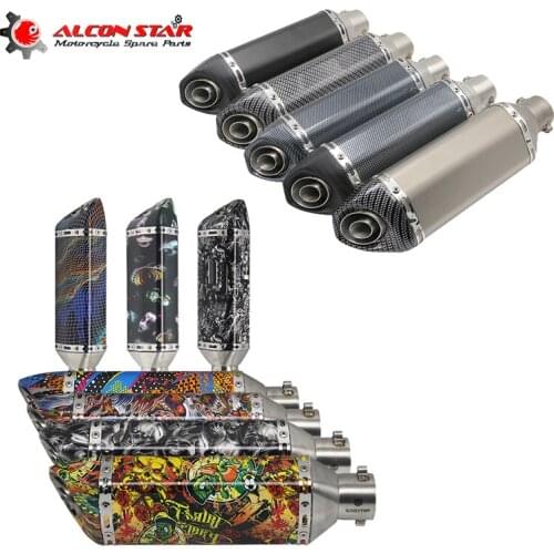 Alconstar Universal 35-51mm Motorcycle Exhaust Muffler Escape Slip On Pipe Fit Motorbike Scooter ATV Dirt Pit Bike Motocross