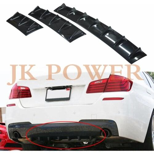 Racing Shark 3 5 7 Wing Lip Diffuser Rear Bumper Chassis Black ABS Universal Spoiler