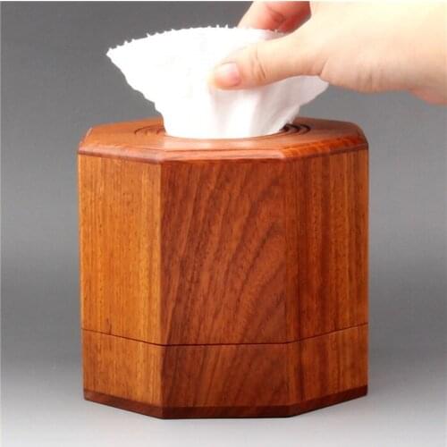 Vietnamese mahogany tissue box Myanmar flower pear roll paper tube rosewood carton upscale household solid wood meal carton