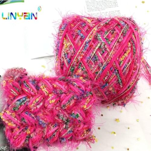 150g*1 pieces crochet cotton thick yarn for knitting scarf characteristic fringethread Roving tejer knit metallized thread t49