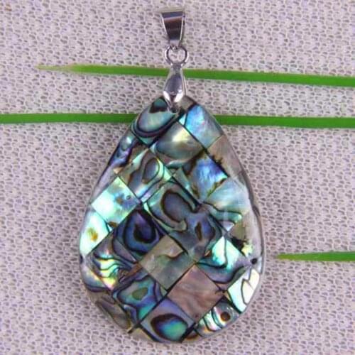Natural New Zealand Abalone Shell Bead Pendant Jewelry S057
