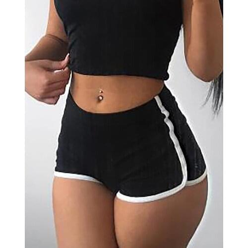 2020 Women Fashion Casual Summer Sports Leisure Fitness Stretch Shorts Striped