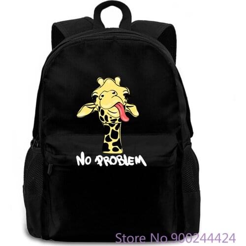 Giraffe Quote Graphic (No Problem) Cheap Wholesale LadyS women men backpack laptop travel school adult student
