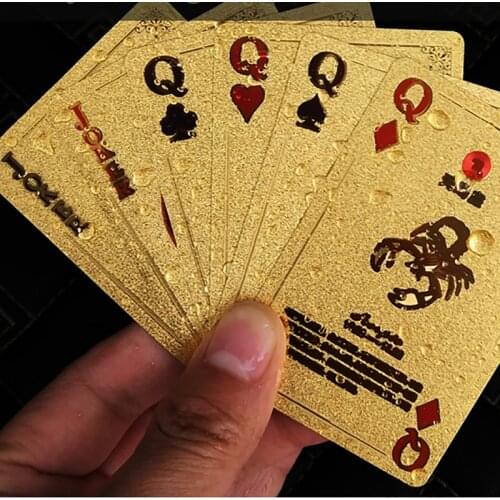 1 set Gold Pokers Luxury 24K Gold Waterproof Poker Cards 12 Kinds Constellation Playing Cards