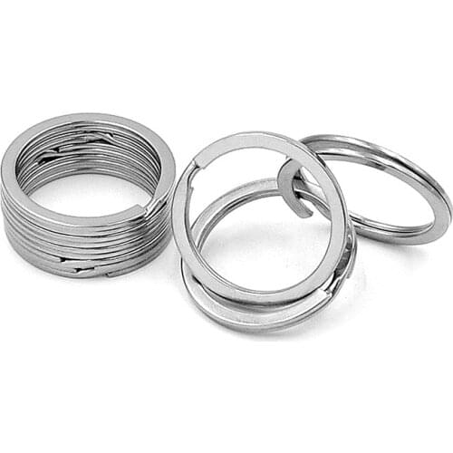 10pcs/lot 15/20/25/28/30/32/35mm Stainless Steel Hole Key Ring Key Chain Women Steel Round Split Cute Keychain Gifts Men Finding