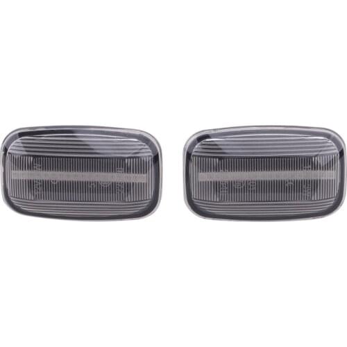 12V 1 Pair Car Side Fender Marker Turn Signal Light Lamp Fit For Toyota Land Cruiser 70 80 100 Series 1998-2006 2007 Clear Lens