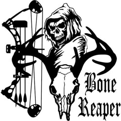 14.7cm*15cm Personalized Bone Reaper Skull Hunting Vinyl Car Stickers C5-1855
