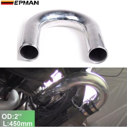 2pcs/unit 51mm 2" 180 Degree Aluminum Turbo Intercooler Pipe Tube piping L:450 mm For PASSAT For AUDI EP-UP180-450-51