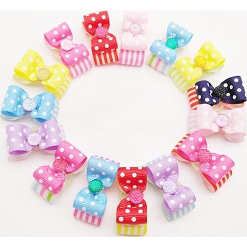2pcs/lot Hand-made Small Dog Hair Bows Rubber Band Cat Hair Clips Boutique Valentines day Pet Dog Grooming Accessories Product