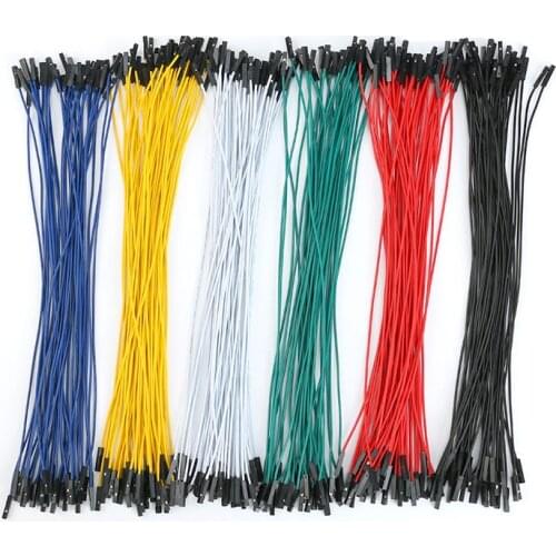 20pcs DuPont 2.54 terminal line female to female male to female male to male 25CM color cable wire 1P rubber shell