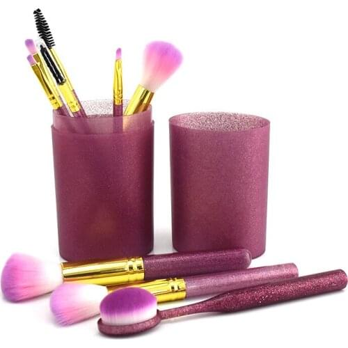 9pcs Makeup Brush Sets Long Handle Soft Wool Fiber Foundtion Powder Bronzer Blusher Brush Bronzer Brush in Barreled Beauty Tools