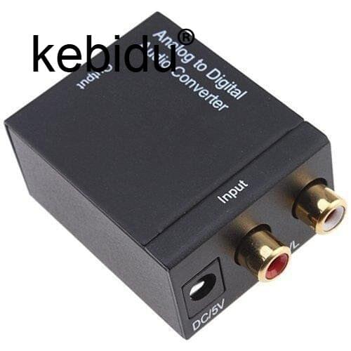 Kebidu Analog to Digital ADC Converter Optical Coax RCA Toslink Audio Sound Adapter SPDIF Adaptor for TV for Xbox 360 DVD