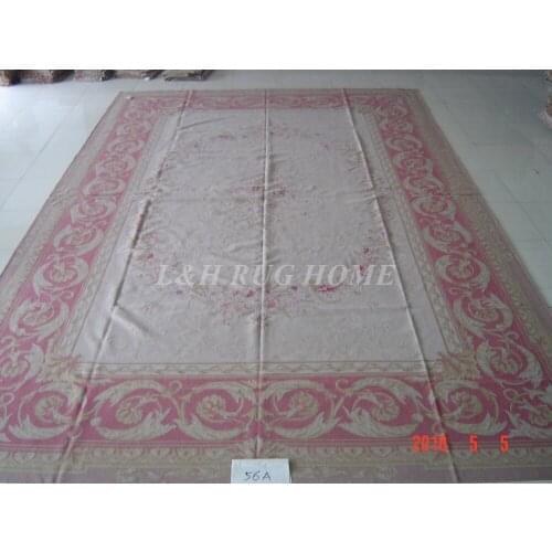 Free shipping 11.7'X18.6' Aubusson rugs Beige and madellian French style rugs Floral design big rugs