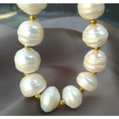 7.5-8" Baroque 12-13mm White South Sea Pearl Bracelet