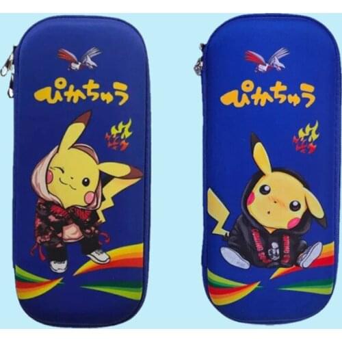 Pokemon Pikachu Student Waterproof Cartoon Stationery Box Cute Printing Large Capacity Storage Learning Essential Pencil Case