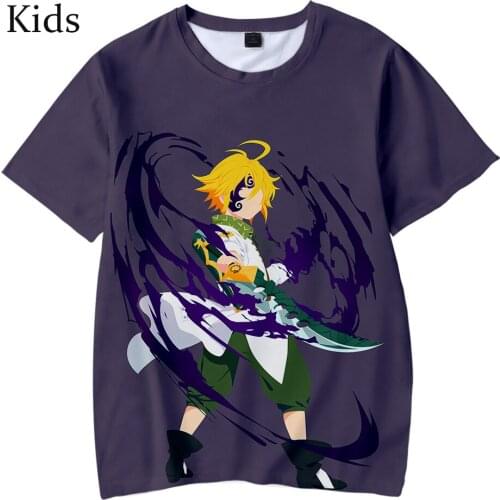 3D meliodas Kids T shirt Comfortable Fashion Summer boys girsl Popular Short Sleeve Suitable 3D childrens t shirt O-neck Tees