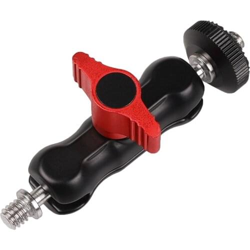 Double Ball Head Articulating Magic Arm with Shoe Mount 1/4'' Screw for DSLR Camera Monitor LED Video Light Camera Cage Rig