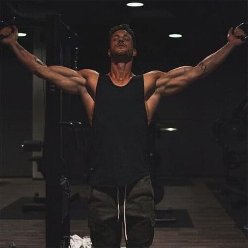 Brand Bodybuilding and fitness clothing Summer Sleeveless shirt gym tank top Men O-Neck Stringer singlet Muscle vest