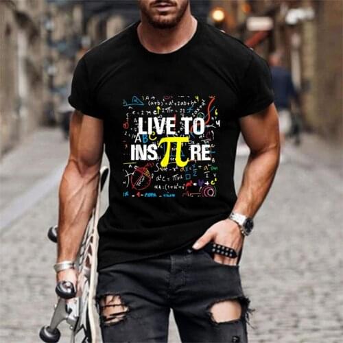 Fashion Mens T-shirt Top Quality Math Equations Print Funny Men T Shirt Casual Short Sleeve Tshirt for Male Black T Shirt Homme