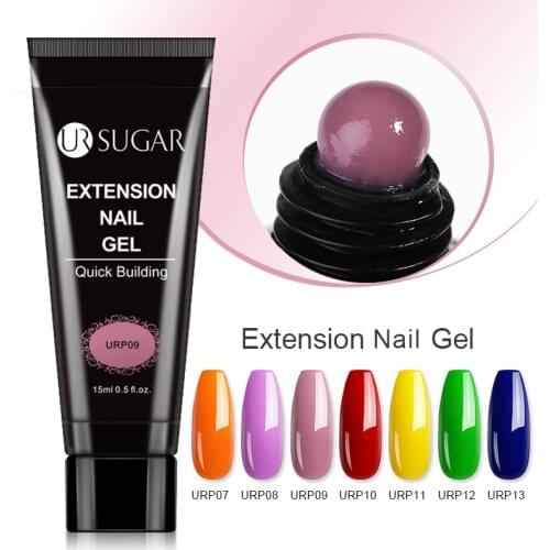 UR SUGAR Summer Color 15ml Extension Nail Gel Soak Off Gel UV Acryl Gel Quick Building Finger Extension Nail Gel DIY Nail