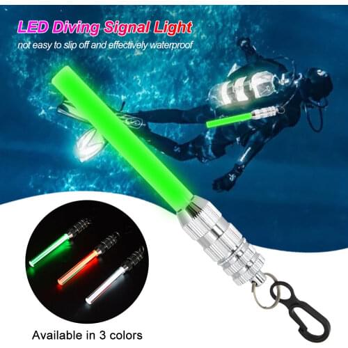 White/red/green Underwater safety signal light Waterproof LED fluorescent stick diving signal lamp marking flashlight