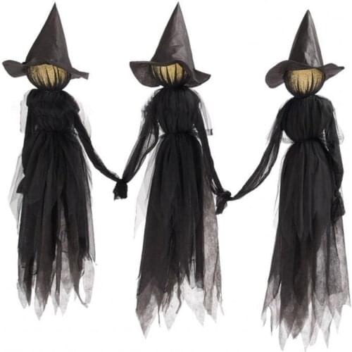 Creative Witch Shape Statue Excellent Workmanship Wear-resistant Decor Exquisite Bright Plastic Statue Model for Halloween