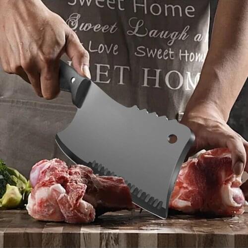 Kitchen Knives Stainless Steel Choppers Black Blade Handle Kitchen Knives Chef Steel Knives Slicing Knives Cooking Tools