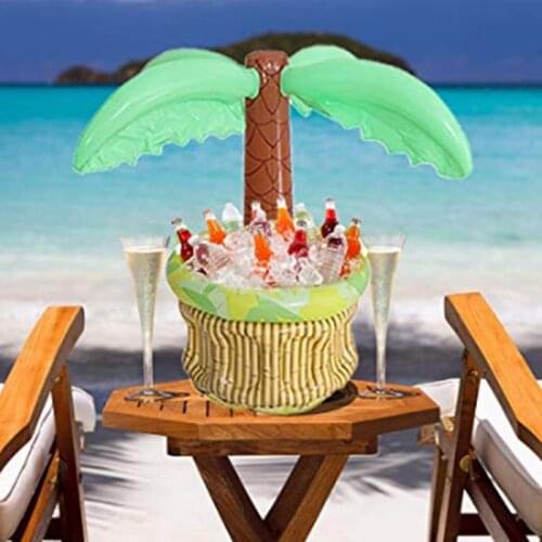 Summer Beach Party Ice Bucket Rainbow Cloud Coconut Tree Drink Holder Water Fun Toy Inflatable Floating Children Water Cup Holde