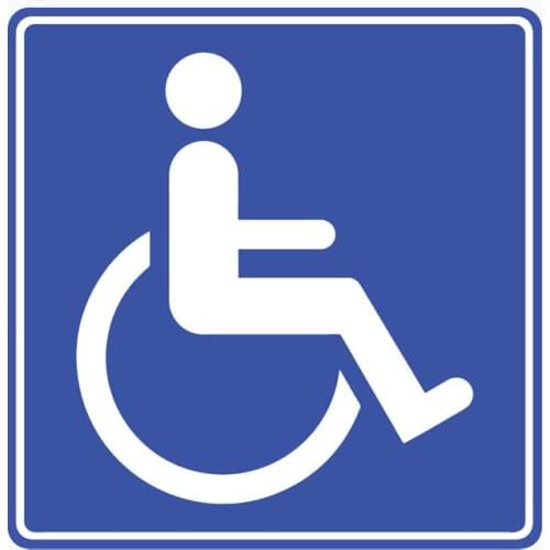 Hot Sell Creative Sign Disability Disabled Reflective Car Sticker KK Vinyl Sunscreen Anti-UV PVC 12cm X 12cm