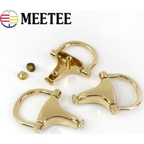 Meetee 2/4pcs Bag Side Clip Ring Buckle Metal Hanging Pendant Clasp Screw Handle Chain Hook Buckles DIY Hardware Accessories