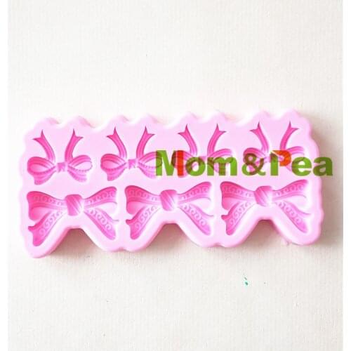 Mom&Pea 1421 Free Shipping Bowknots Mold Cake Decoration Fondant Cake 3D Mold Soap Mold Food Grade