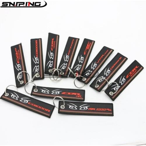 Motorcycle Embroidery Key Holder Chain Collection Keychain Keyring For HONDA VTR HRC VFR CBR 1000RR NC750 CB 500X 1000R CRF1000L