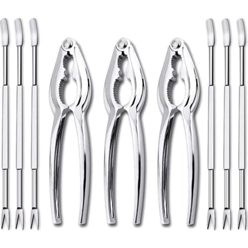 New Seafood Crackers Tools Nutcrackers Set, Crab Nut Lobster Opener Shellfish Lobster Leg Sheller Kitchen Kits 9 Pack