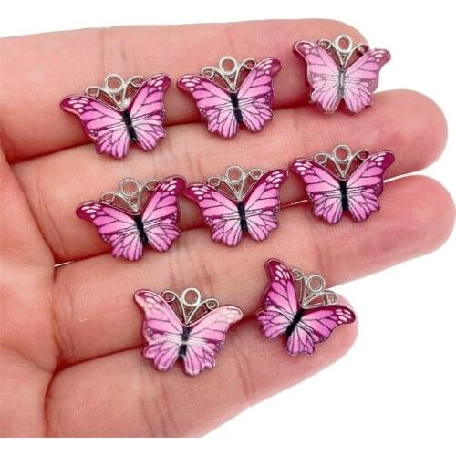 10Pcs Colorful Animal Butterfly Pendant DIY Bracelet Necklace Jewelry Making Charm DIY Jewelry Findings Accessories wholesale